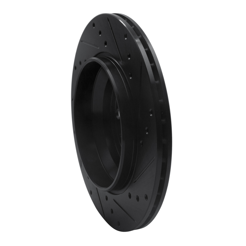 Volvo XC90 Brake Rotor (1) - Rear Left - R1 Concepts - Drilled & Slotted - Black - `03-`14